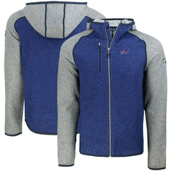 Buffalo Bills Cutter & Buck Mainsail Full-Zip Hooded Jacket Heather Royal