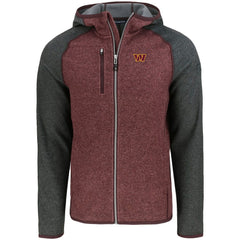 Washington Commanders Cutter & Buck Mainsail Full-Zip Hooded Jacket Heather Burgundy