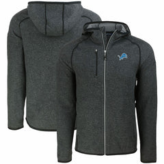 Detroit Lions Cutter & Buck Mainsail Full-Zip Hooded Jacket Heather Charcoal