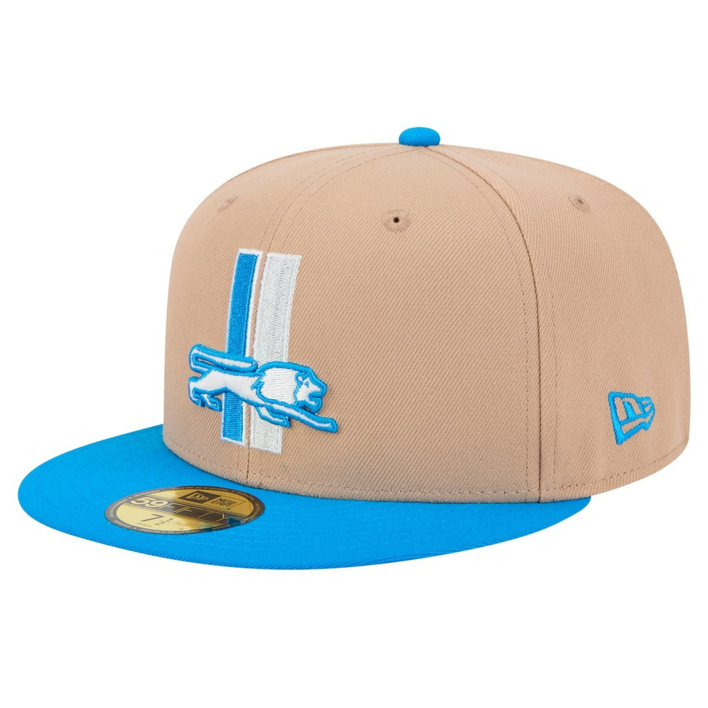 Detroit Lions New Era Throwback Logo Main 59FIFTY Fitted Hat Tan