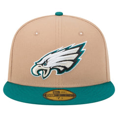Philadelphia Eagles New Era Logo Main 59FIFTY Fitted Hat Tan