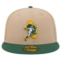 Green Bay Packers New Era Throwback Logo Main 59FIFTY Fitted Hat Tan