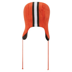 Cleveland Browns New Era Helmet Head Trapper Knit Hat Orange