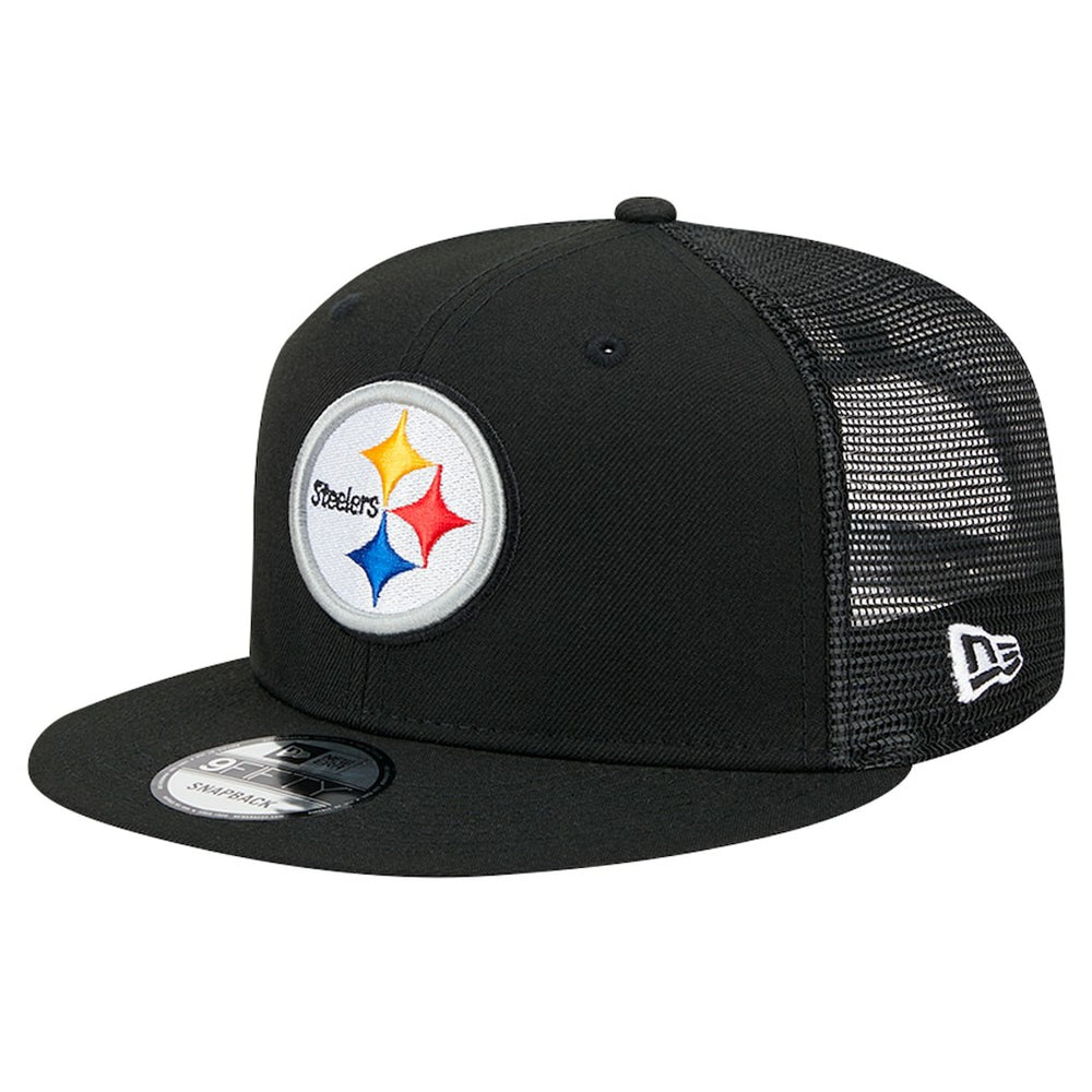 Pittsburgh Steelers New Era Main Trucker 9FIFTY Snapback Hat Black