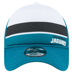 Jacksonville Jaguars New Era Youth Sport Night Color Block 9FORTY A-Frame Trucker Adjustable Hat Teal