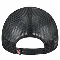 Cincinnati Bengals New Era Youth Sport Night Color Block 9FORTY A-Frame Trucker Adjustable Hat Black
