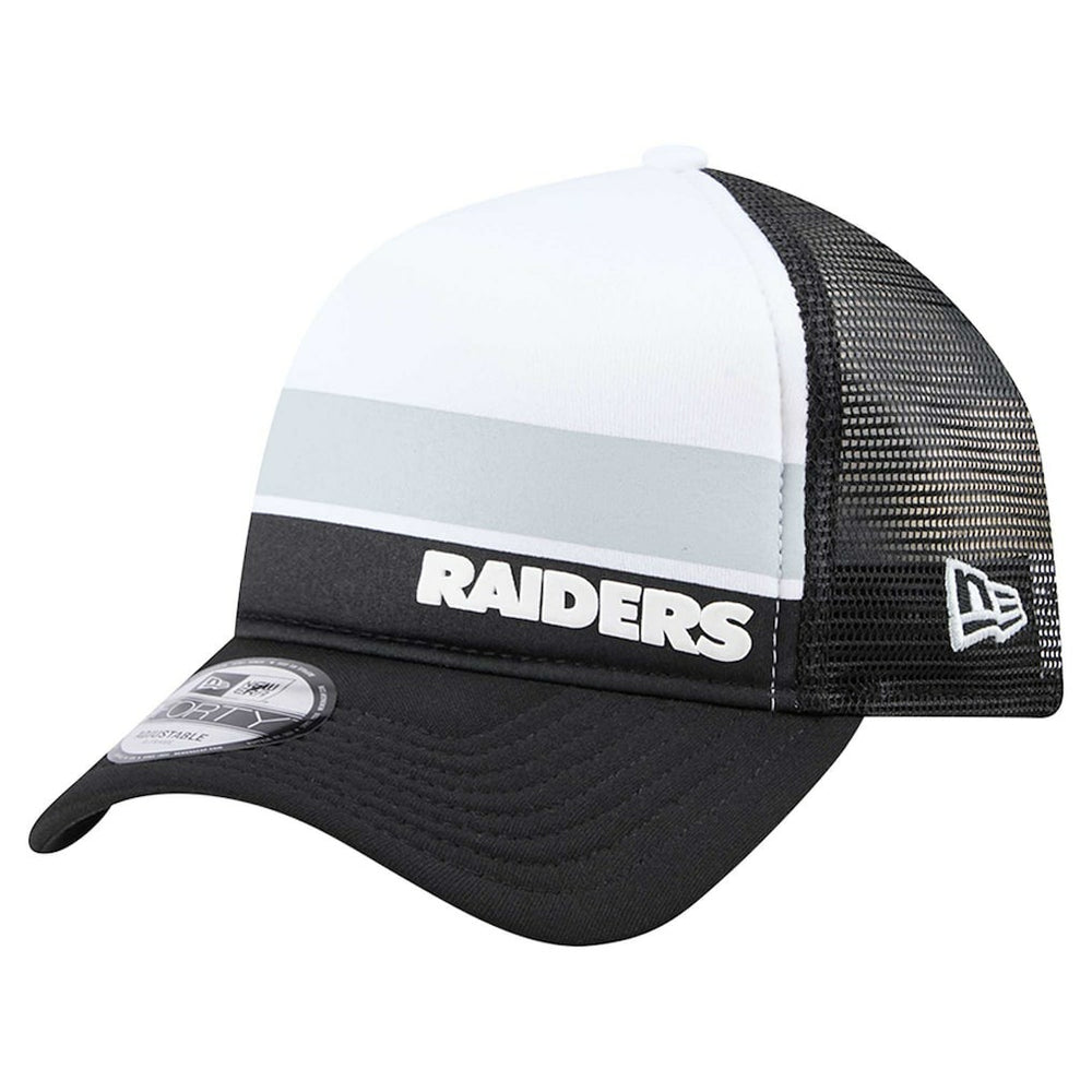 Las Vegas Raiders New Era Youth Sport Night Color Block 9FORTY A-Frame Trucker Adjustable Hat Black