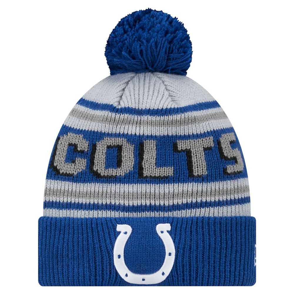 Indianapolis Colts New Era Youth Main Cuffed Knit Hat with Pom Royal