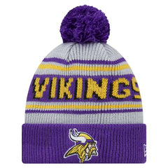 Minnesota Vikings New Era Youth Main Cuffed Knit Hat with Pom Purple