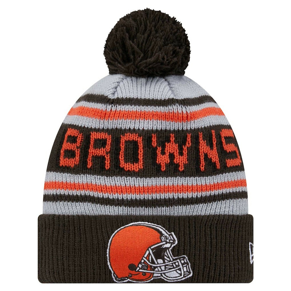 Cleveland Browns New Era Youth Main Cuffed Knit Hat with Pom Brown