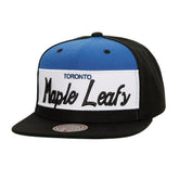 NHL Toronto Maple Leafs Mitchell & Ness Retro Script Colorblock Snapback Hat - Black