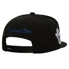 NHL Toronto Maple Leafs Mitchell & Ness Retro Script Colorblock Snapback Hat - Black