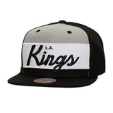 NHL Los Angeles Kings Mitchell & Ness Retro Script Colorblock Snapback Hat - Black