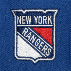 NHL New York Rangers Mitchell & Ness Retro Script Colorblock Snapback Hat - Blue