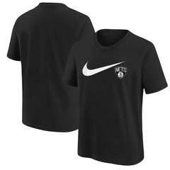 Brooklyn Nets Youth Swoosh T-Shirt Black
