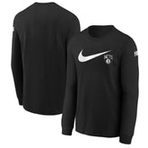 Brooklyn Nets Youth Swoosh Long Sleeve T-Shirt Black