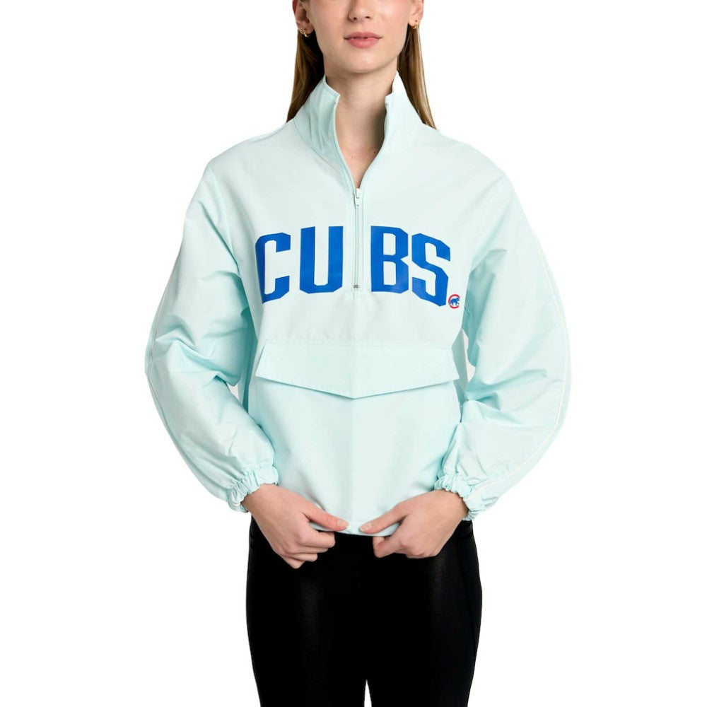 Chicago Cubs Lusso Women's Parker Half-Zip Jacket - Light Blue Jackets