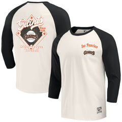 San Francisco Giants Darius Rucker Collection by Fanatics Cooperstown Collection Raglan 3/4-Sleeve T-Shirt - Black/White T-shirts