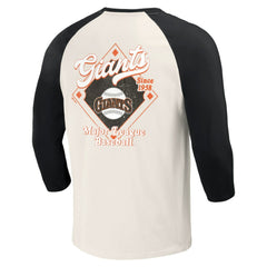 San Francisco Giants Darius Rucker Collection by Fanatics Cooperstown Collection Raglan 3/4-Sleeve T-Shirt - Black/White T-shirts