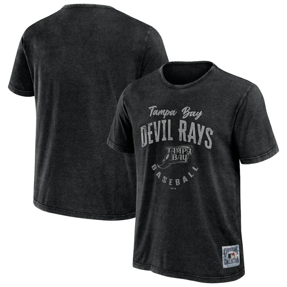 Tampa Bay Rays Darius Rucker Collection by Fanatics Cooperstown Collection Washed T-Shirt - Black T-shirts