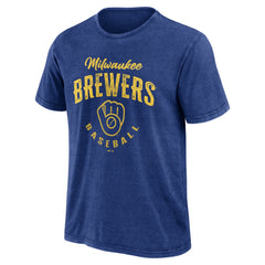 Milwaukee Brewers Darius Rucker Collection by Fanatics Cooperstown Collection Washed T-Shirt - Heather Royal T-shirts