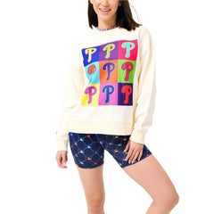 Philadelphia Phillies Terez Women's Classic Oversized Pullover Sweatshirt - Cream Pullover