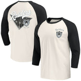 Las Vegas Raiders Darius Rucker Collection Raglan 3/4 Sleeve T-Shirt Black/White