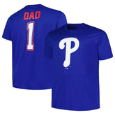 Philadelphia Phillies Profile Big & Tall #1 Dad T-Shirt - Royal T-shirts