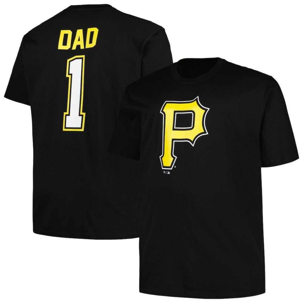 Pittsburgh Pirates Profile Big & Tall #1 Dad T-Shirt - Black T-shirts