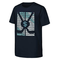 NHL Seattle Kraken Youth Box T-Shirt - Deep Sea Blue