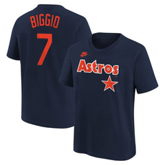 Craig Biggio Houston Astros Nike Youth Cooperstown Collection Name & Number T-Shirt - Navy T-shirts