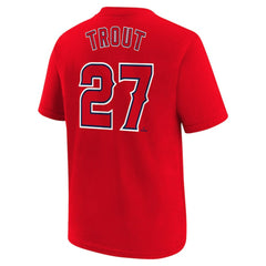 Mike Trout Los Angeles Angels Nike Youth Name & Number T-Shirt - Red T-shirts