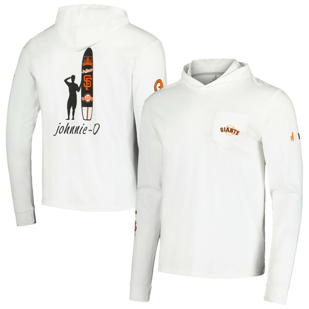 San Francisco Giants johnnie-O Eddie Long Sleeve Hoodie T-Shirt - White Hoodies