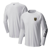 NHL Vegas Golden Knights Columbia Terminal Tackle Omni-Shade Raglan Long Sleeve T-Shirt - White