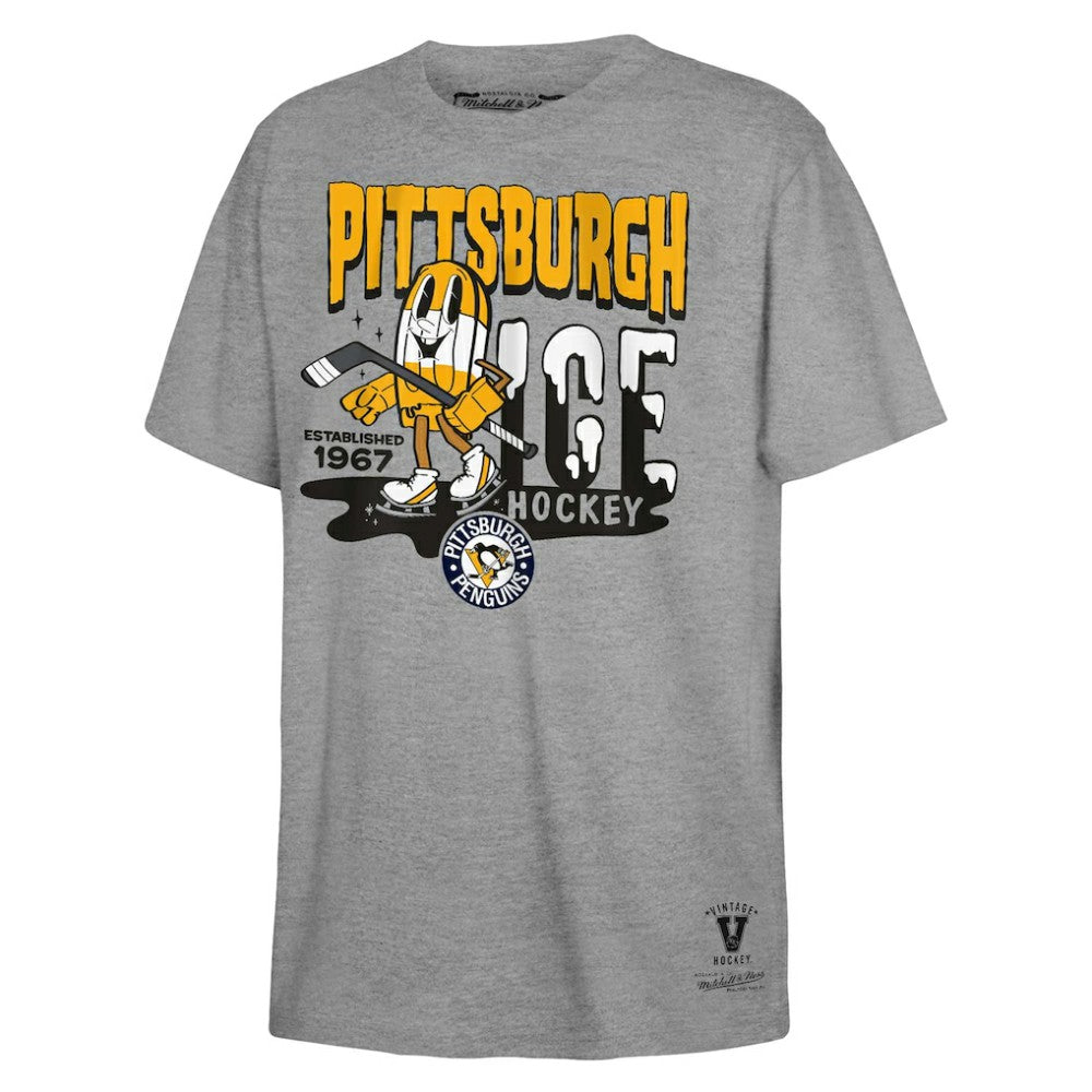 NHL Pittsburgh Penguins Mitchell & Ness Youth Ice Hockey T-Shirt - Gray