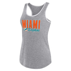 Miami Dolphins Women's Plus Size Fuel Tank Top Heather Gray