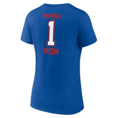 Buffalo Bills Women's Plus Size Mother's Day #1 Mom V-Neck T-Shirt Royal