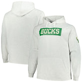 Milwaukee Bucks Big & Tall Raglan Tri-Blend Pullover Hoodie Ash