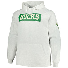 Milwaukee Bucks Big & Tall Raglan Tri-Blend Pullover Hoodie Ash