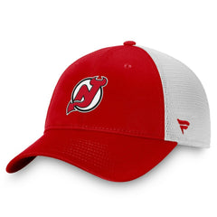 NHL New Jersey Devils Fanatics Core Primary Logo Trucker Adjustable Hat - Red/White