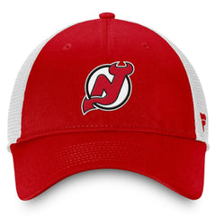NHL New Jersey Devils Fanatics Core Primary Logo Trucker Adjustable Hat - Red/White