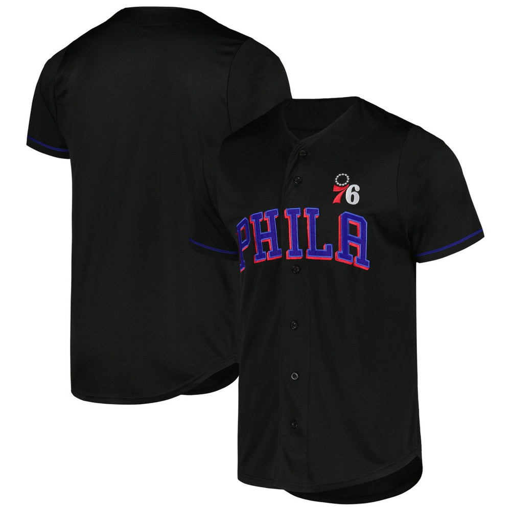 Philadelphia 76ers Pop Baseball Jersey Black