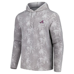 Atlanta Braves Tommy Bahama Palm Frenzy Hoodie Long Sleeve T-Shirt - Gray Hoodies