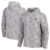 St. Louis Cardinals Tommy Bahama Palm Frenzy Hoodie Long Sleeve T-Shirt - Gray Hoodies