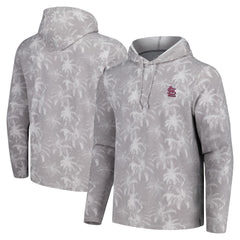 St. Louis Cardinals Tommy Bahama Palm Frenzy Hoodie Long Sleeve T-Shirt - Gray Hoodies