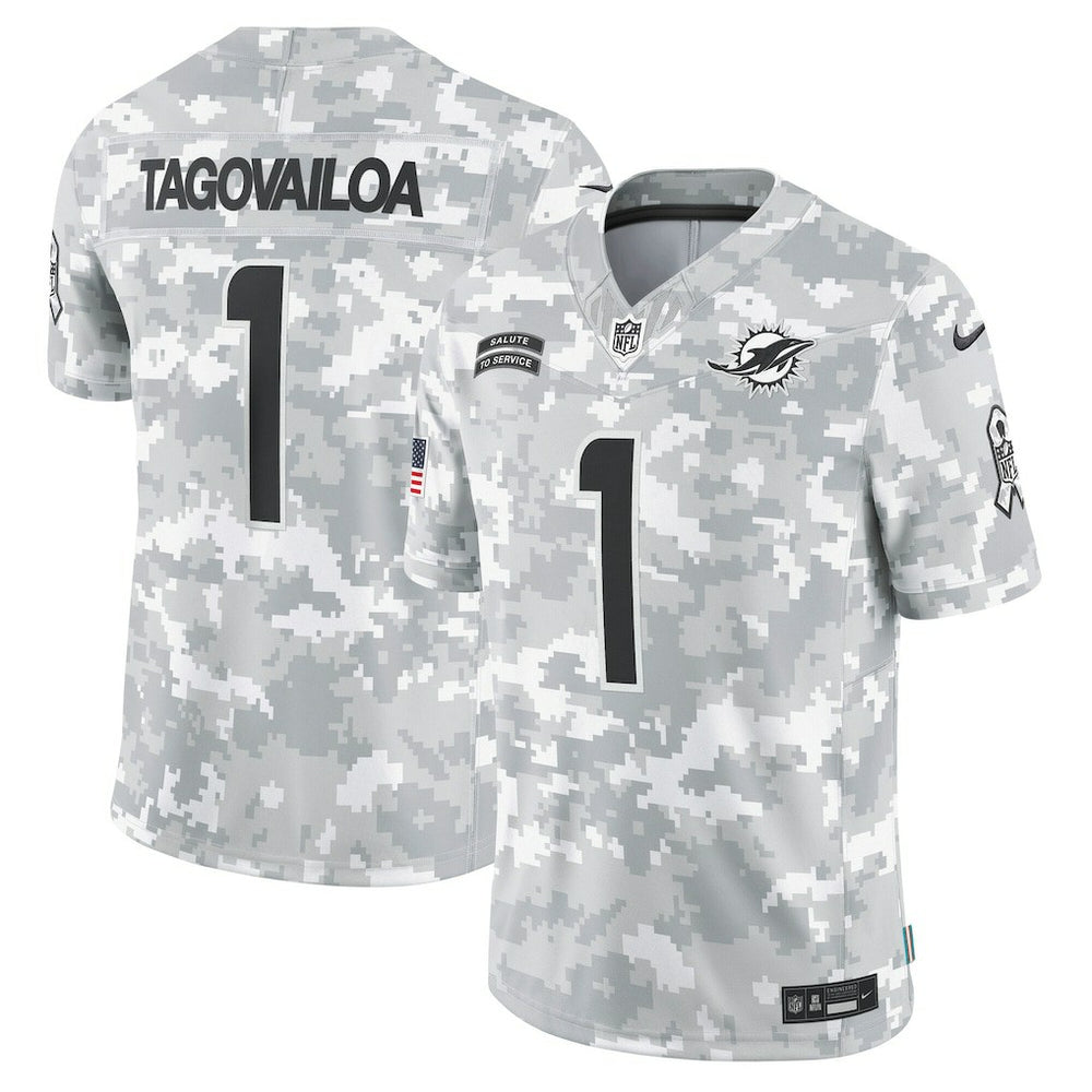 NFL Tua Tagovailoa Miami Dolphins 2024 Salute to Service Limited Jersey - Arctic Camo