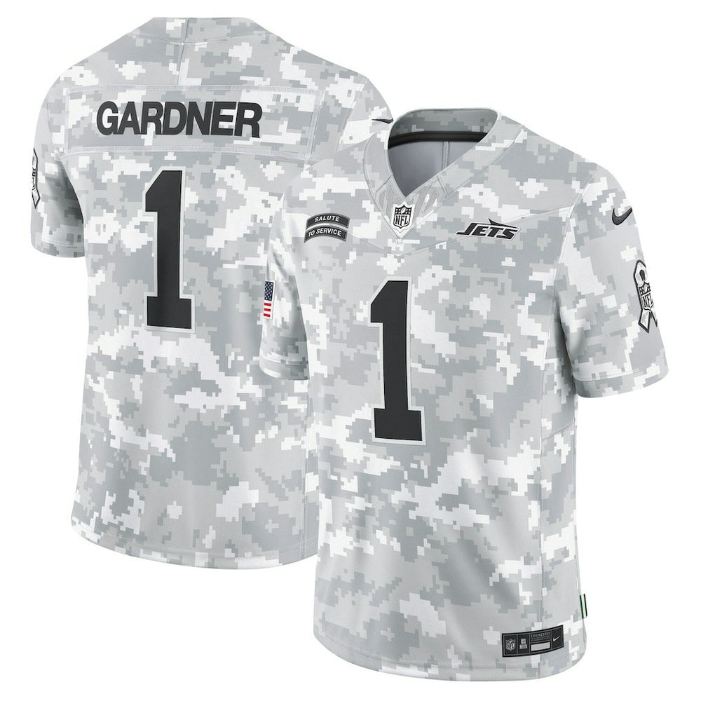 NFL Sauce Gardner New York Jets 2024 Salute to Service Limited Jersey - Arctic Camo