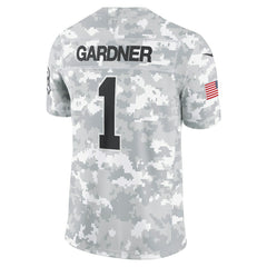 NFL Sauce Gardner New York Jets 2024 Salute to Service Limited Jersey - Arctic Camo