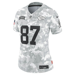 NFL Travis Kelce Kansas City Chiefs Women's 2024 Salute to Service Limited Jersey - Arctic Camo