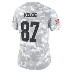 NFL Travis Kelce Kansas City Chiefs Women's 2024 Salute to Service Limited Jersey - Arctic Camo